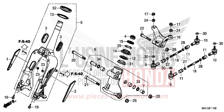 FRONT FORK for Gold Wing PEARL GLARE WHITE (NHB53E) from 2020